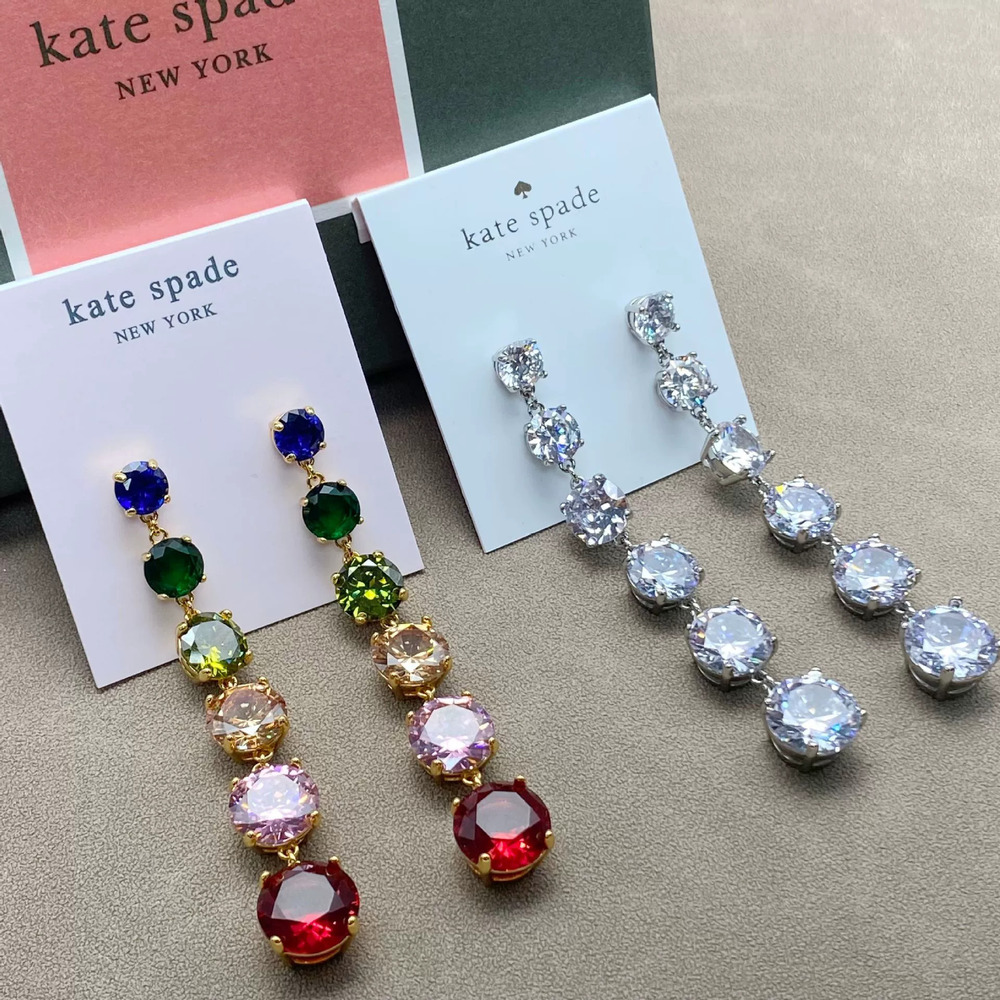 kate spade Colorful Graduated Zircon Long Drop Earrings